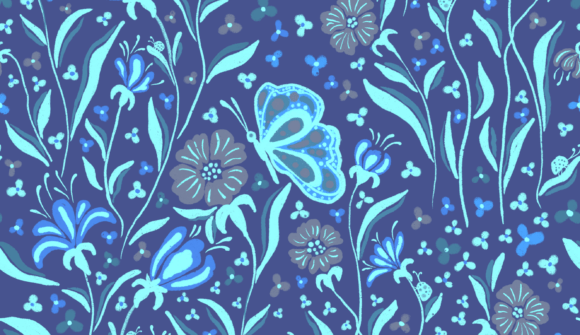 Download Cyan Turquoise Botanical Pattern - Botanical pattern Collection